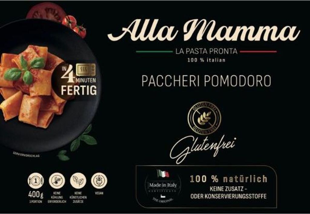 Alla Mamma Paccheri Pomodoro 400g Produktbild 