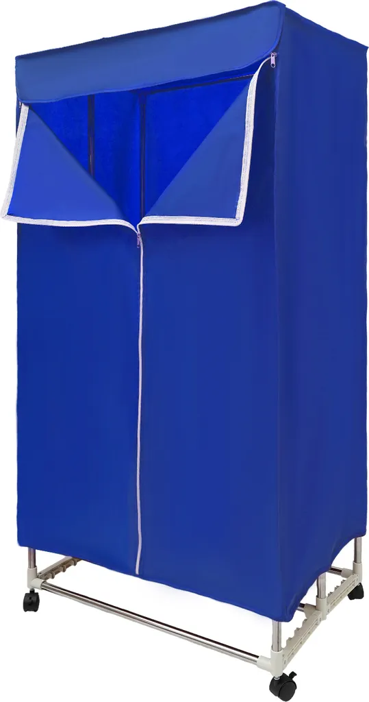 Sèche-linge électrique pliable bleu avec roulettes et timer 70x50x150cm - 4