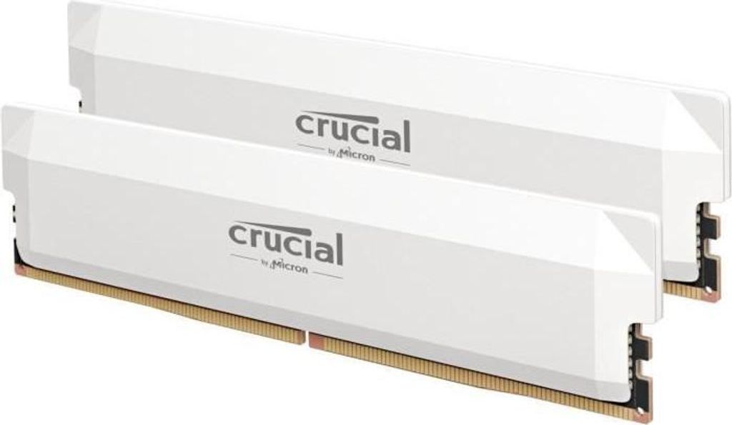 CRUCIAL DDR5 PRO RAM-Speicher Overclocking Edition Kit 64 GB (2 x 32 GB) 6000 MT/s CL40 UDIMM Weiß