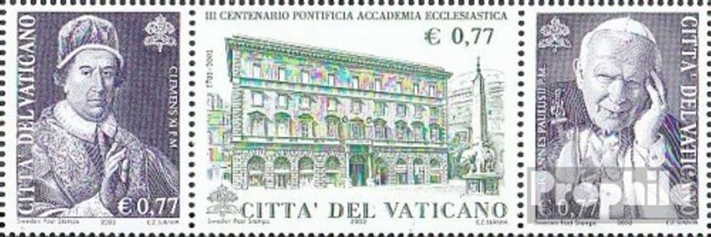 Briefmarken Vatikanstadt 2002 Mi 1404-1406 Dreierstreifen (kompl.Ausg.) postfrisch Ecclesiastica