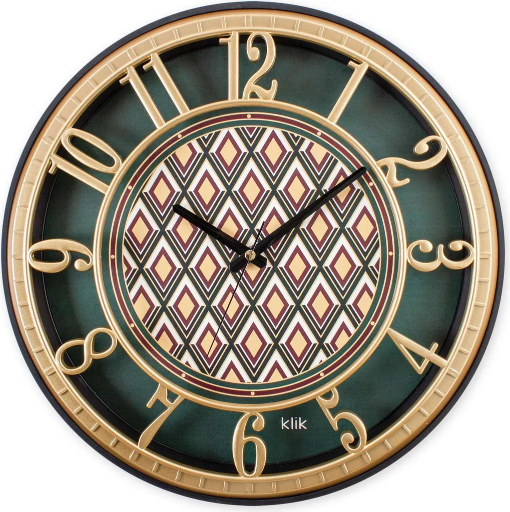 Horloge murale décorative marron Hisar Emerald Wallity en verre 40cm