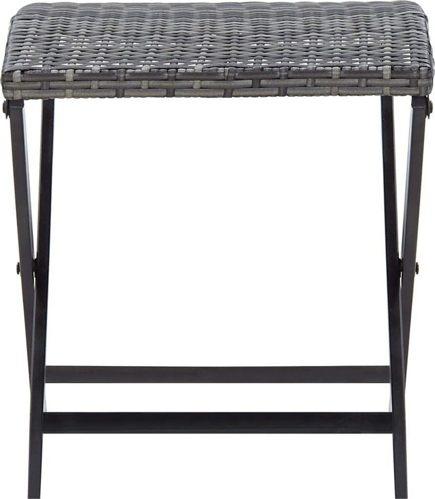 vidaXL Klapphocker Poly Rattan Grau Produktbild 