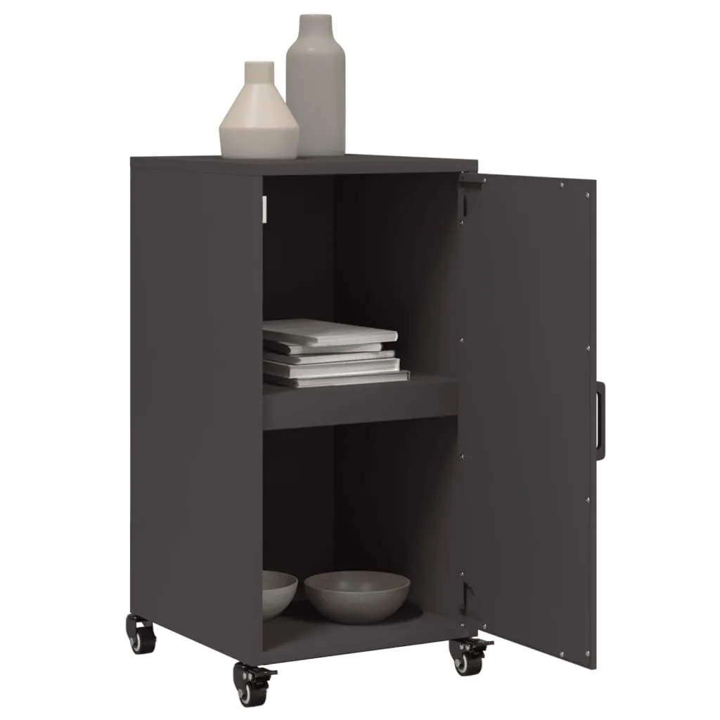 Solution de rangement gain de place, buffet noir en acier anti-rayure - 4