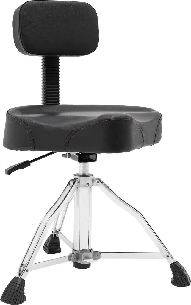 Tabouret batterie pneumatique 360° avec dossier lombaire - Hauteur 45-60cm