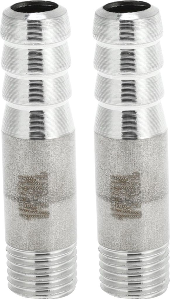 Schlauchstutzen 1/4" männlich BSPT Rohrverbinder für Luft Wasser Öl Gas Kraftstoff 304 Edelstahl 2 Stück Silberton