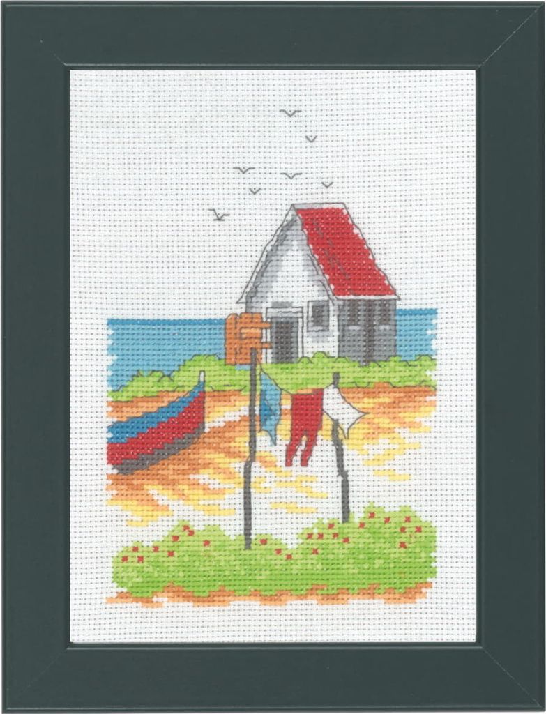 Permin Kreuzstich Stickpackung "Wäscherei", Zählmuster, 13x18cm