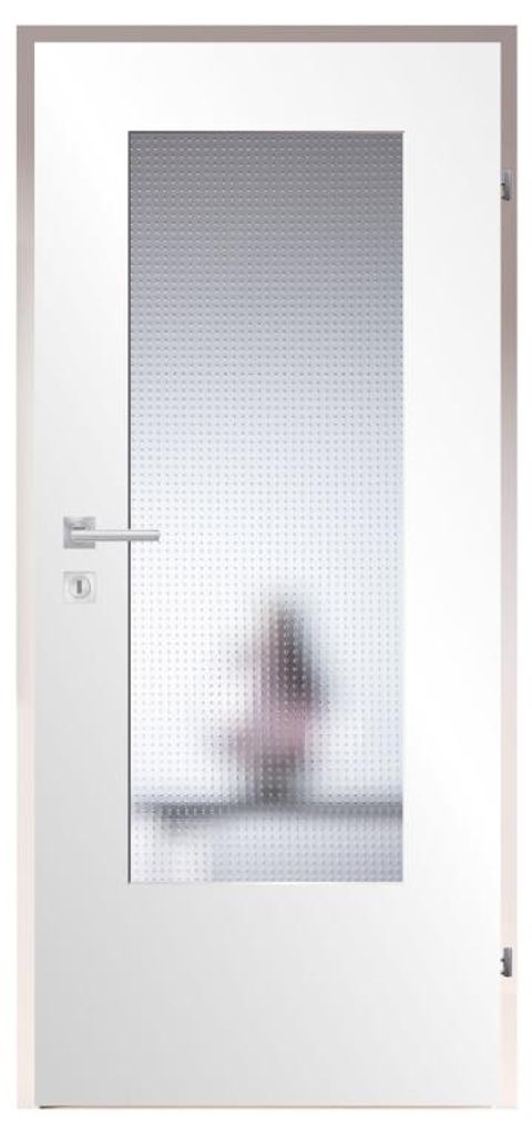 FLEXO Weiß 4 mm Lichtausschnitt ESG, Mastercarree, Tueren Mit Lichtausschnitt, Sicherheitsglas, Klarglas, Kantenschutz, Badezimmer, Dusche, Innenb...