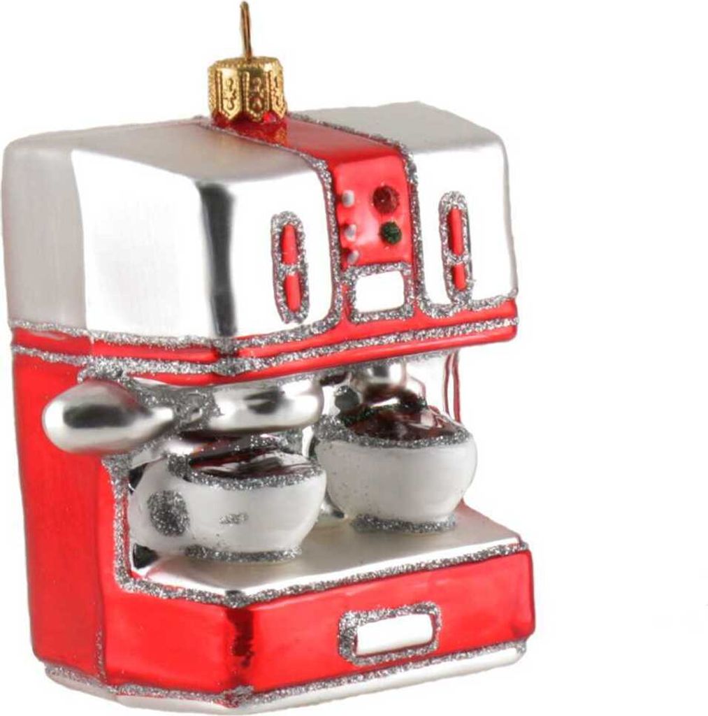 440s Christbaum-Hänger Espresso Maschine rot | PP-0873R