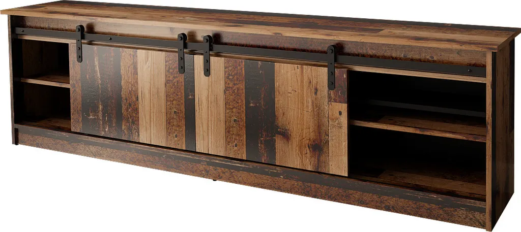 Grand Meuble TV de Salon 200 cm pour Home Cinéma Design Rustique Chic