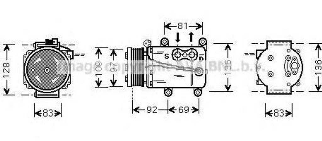 PRASCO FDAK171 Scroll90v Klimaanlage Klimakompressor R134a für FORD Transit Mk6 Kasten (V347, V348, FA) MONDEO III Kombi (BWY) MONDEO III (B5Y)