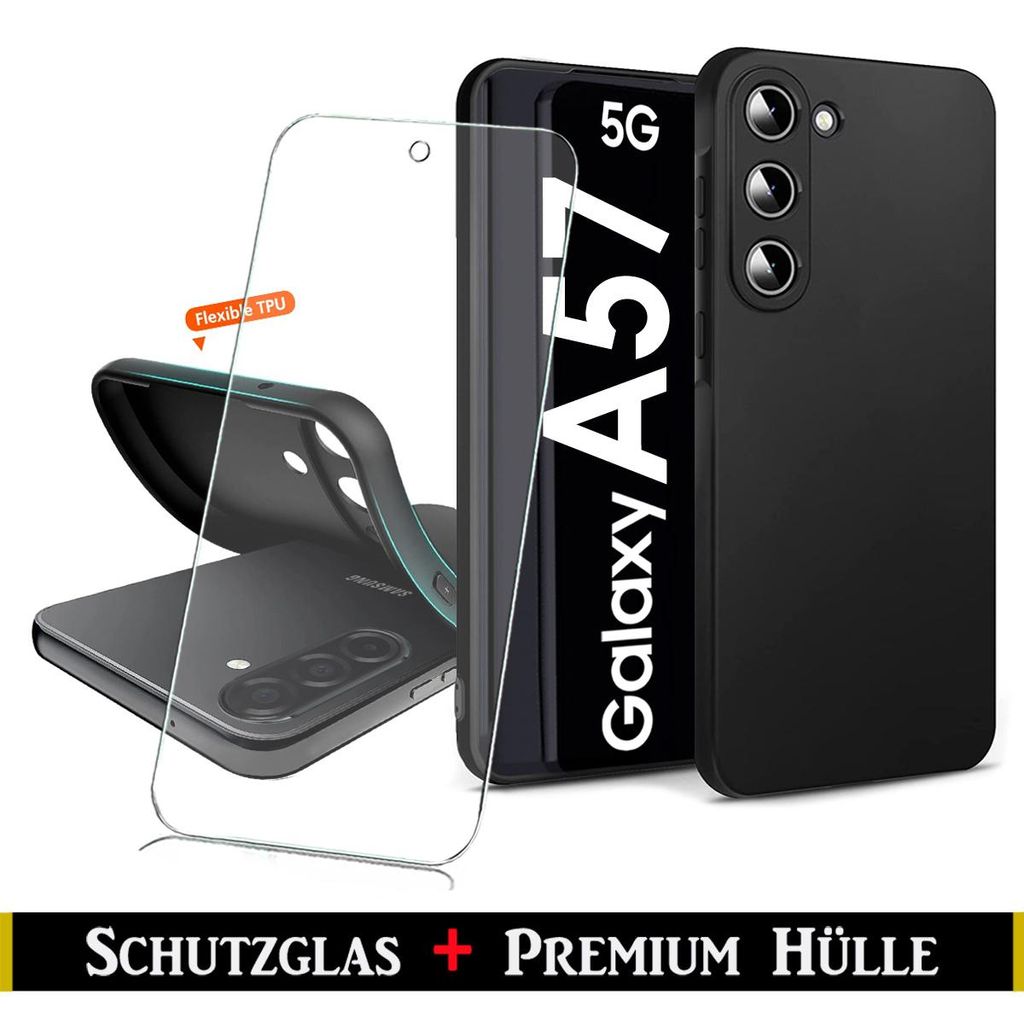 Für Samsung Galaxy A57 5G - Schwarz Silikon Schutz Hülle + Produktbild 