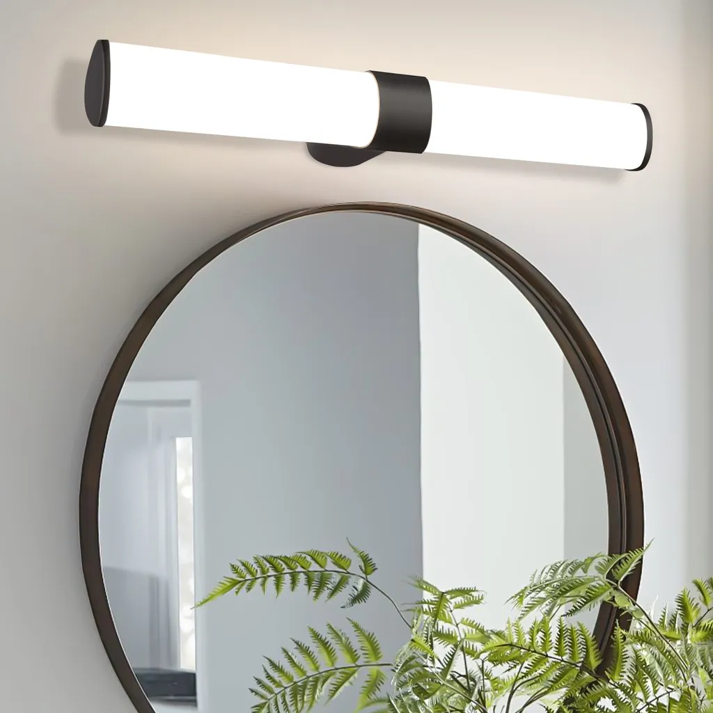 Lampada LED Bagno 40cm ZMH 8W Nero Design Moderno Luce Naturale