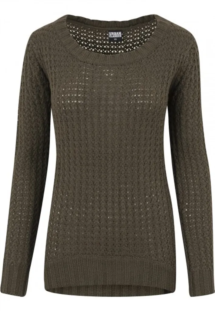 Pull Wideneck Long pour Femme Olive en Coton Doux Taille 3XL Chic