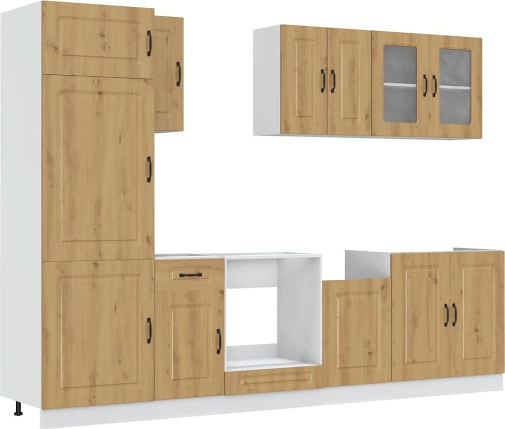 8-tlg. Küchenschrank-Set Kalmar Artisan-Eiche Holzwerkstoff