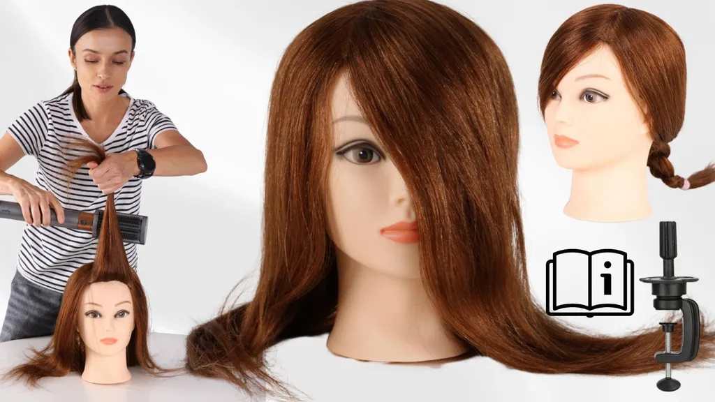 Tête formation coiffeur pour exercices de coupe et brushing chaud - 6