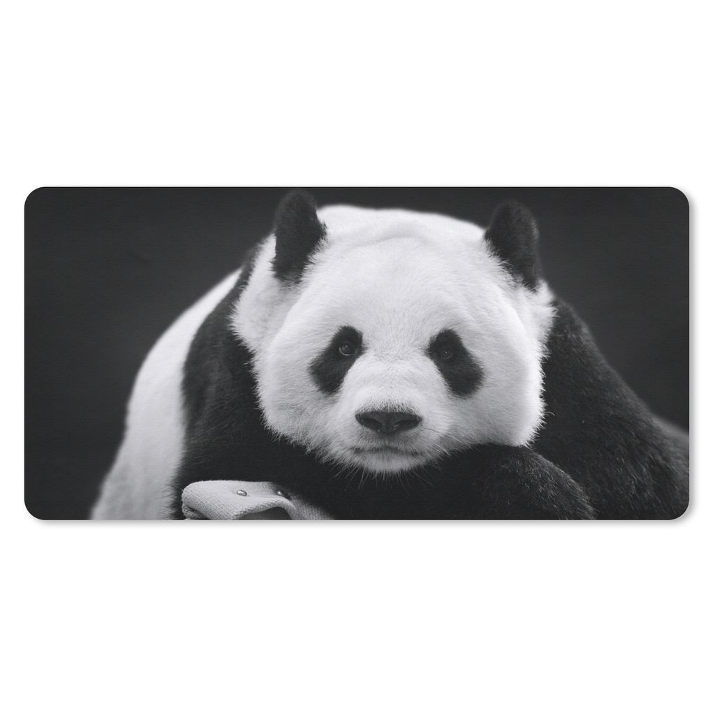 MuchoWow Mauspad Mousepad Panda - Schwarz - Weiß 60x30 cm - Mousepads - Maus Mat - Pad - Mausunterlage - Nachhaltig