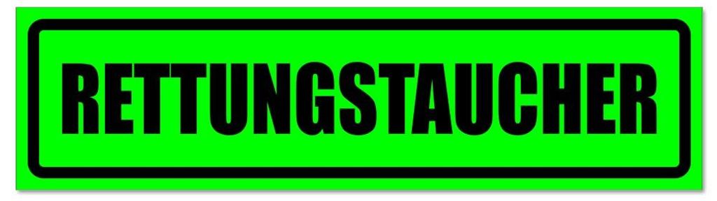 Kiwistar - Autoaufkleber - Grün - Schwarz - 30 x 8 cm - Rettungstaucher invertiert - Hinweis Aufkleber Sticker für Auto, Kfz, Fahrrad, PKW, LKW