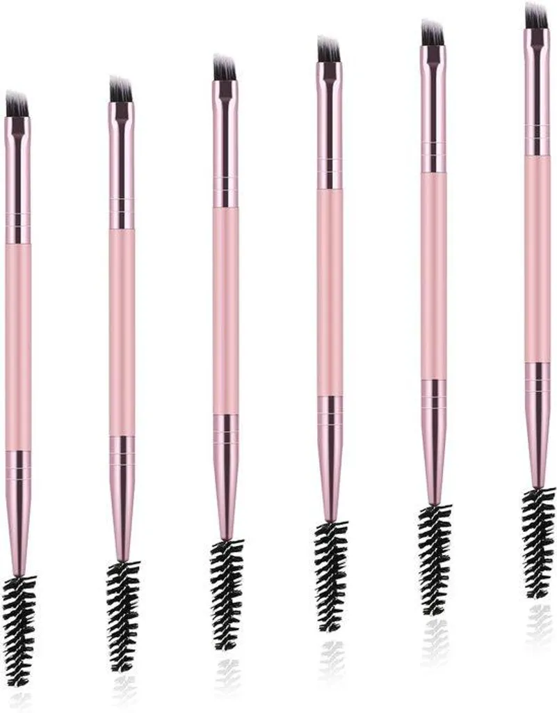 Mini-brosse à sourcils biseautée kit 6 pièces poils souples et précis