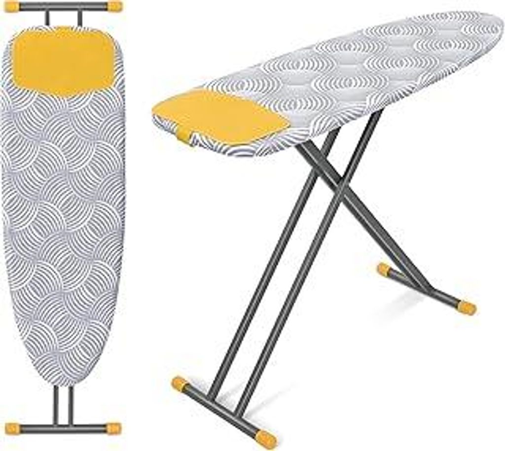 KINGRACK Bügelbrett groß, Extra großer Bügeltisch, XXL extra stabiles Bügelbrett mit Silikon-Bügelauflage, 4 höhenverstellbar, Bügelfläche...