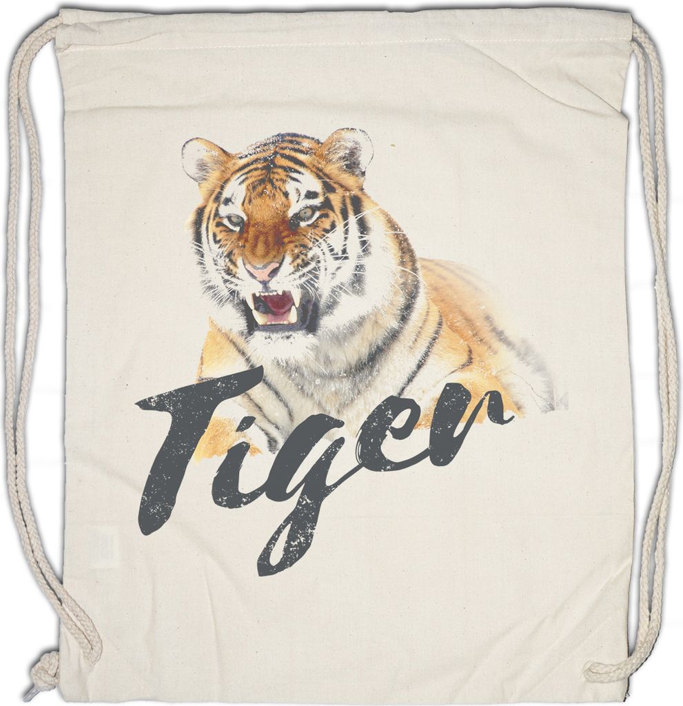 Urban Backwoods Tiger, Turnbeutel, Farbe: Beige