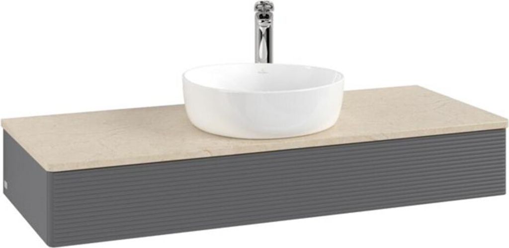 V&B Waschtischunterschrank mit Frontstruktur Antao 120x19x50cm, HL, WBP botti., A m Lac