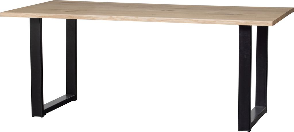 WOOOD Tablo Esstisch Baumstamm aus Eichenholz, U-Tischbein, Produktbild 