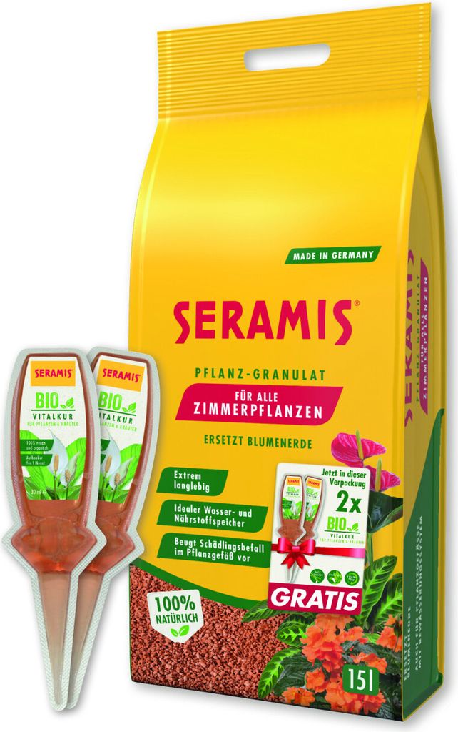 Seramis Pflanz-Granulat für Zimmerpflanzen 15 l + 2 Produktbild 