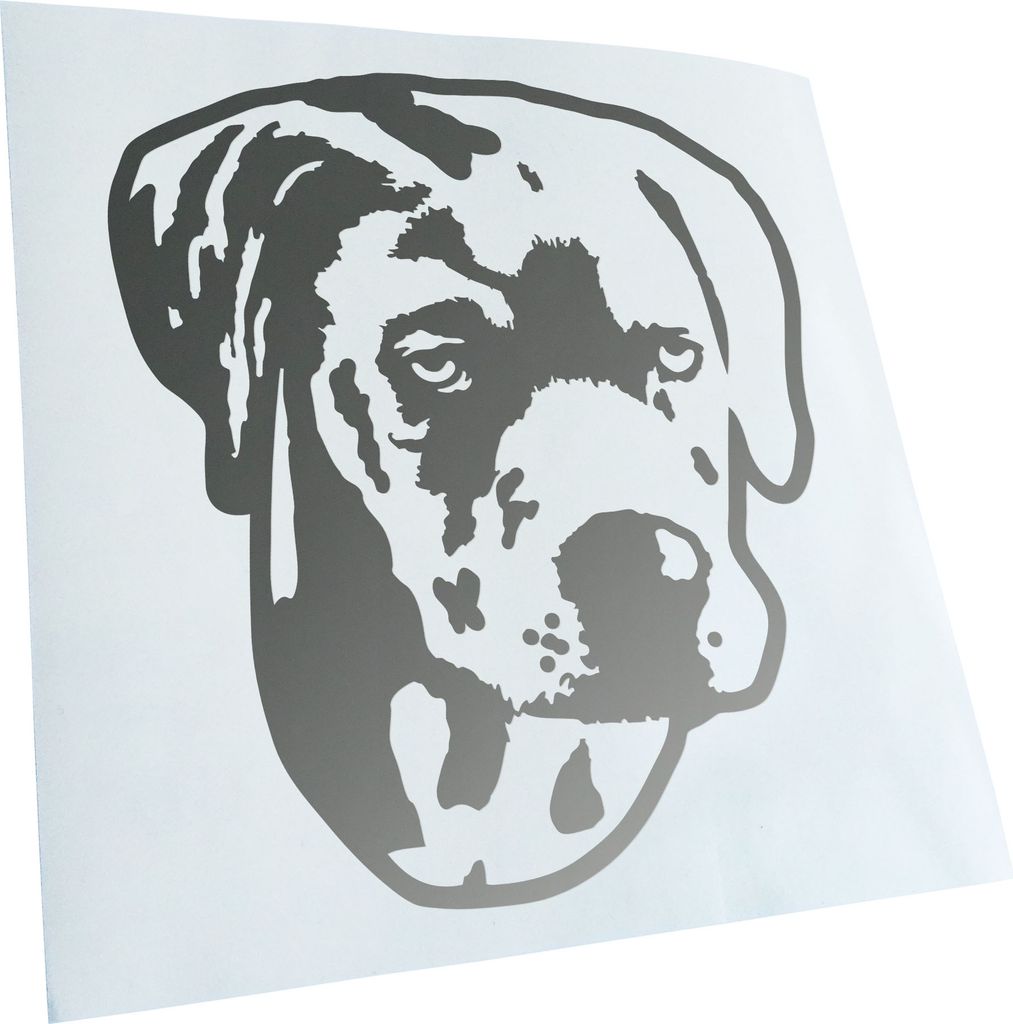 Kiwistar - Autoaufkleber - Catahoula Leopard Dog Hund - Silber - 60x55cm - Aufkleber für Auto, Laptop, Fahrrad, LKW, Motorrad mehrfarbig JDM Decal...
