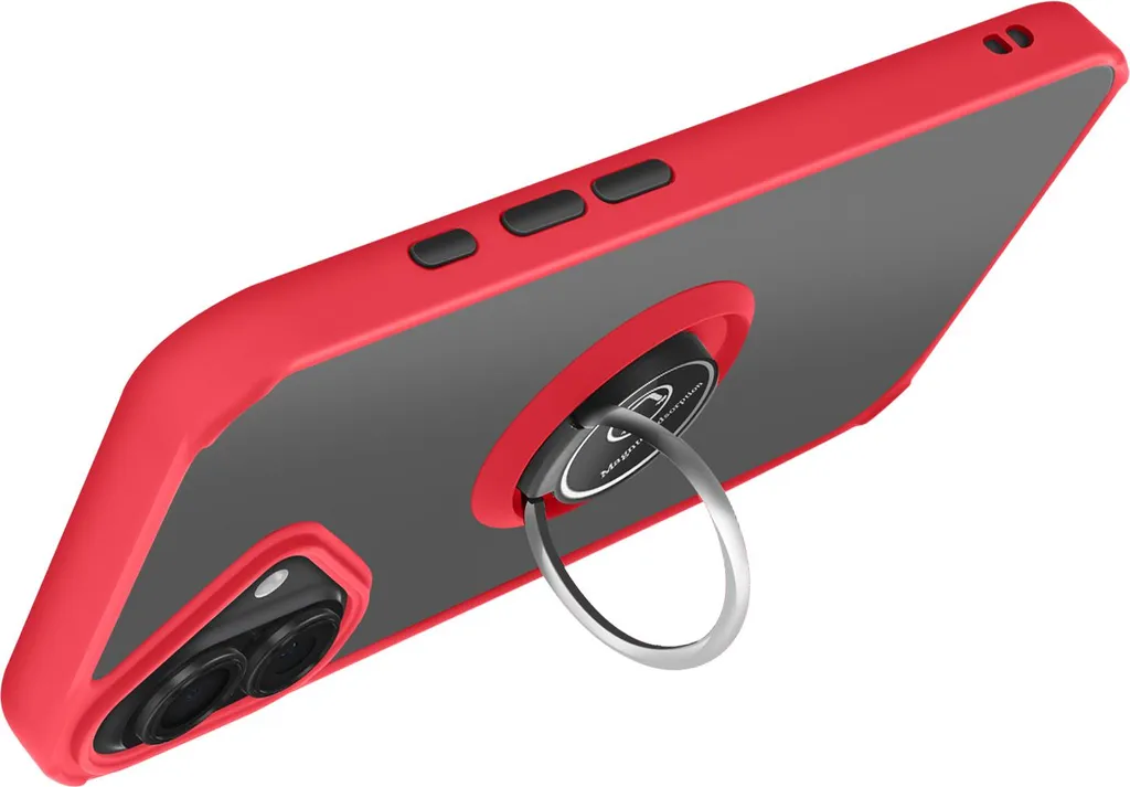 Avizar, custodia per iPhone 17 con supporto ad anello e attacco magnetico, rosso - 2
