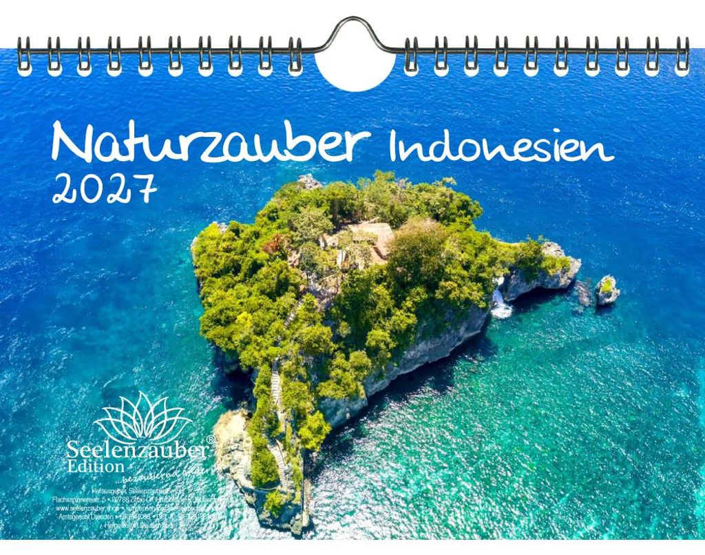 Naturzauber Indonesien DIN A5 Kalender für 2027 Landschaft Natur Land Urlaub Strand - Seelenzauber