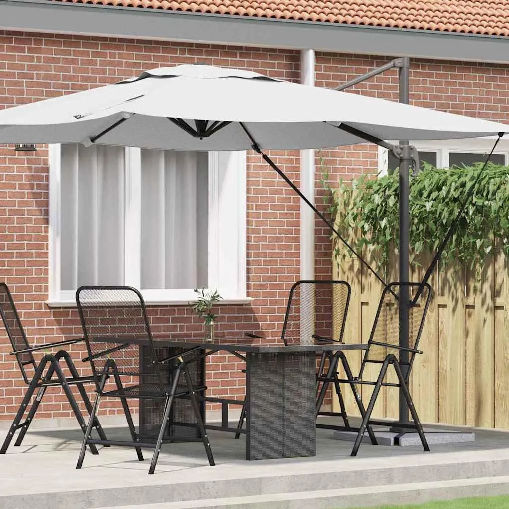 Parasol Déporté Roma Beige Anti-UV en Aluminium pour Grande Ombre