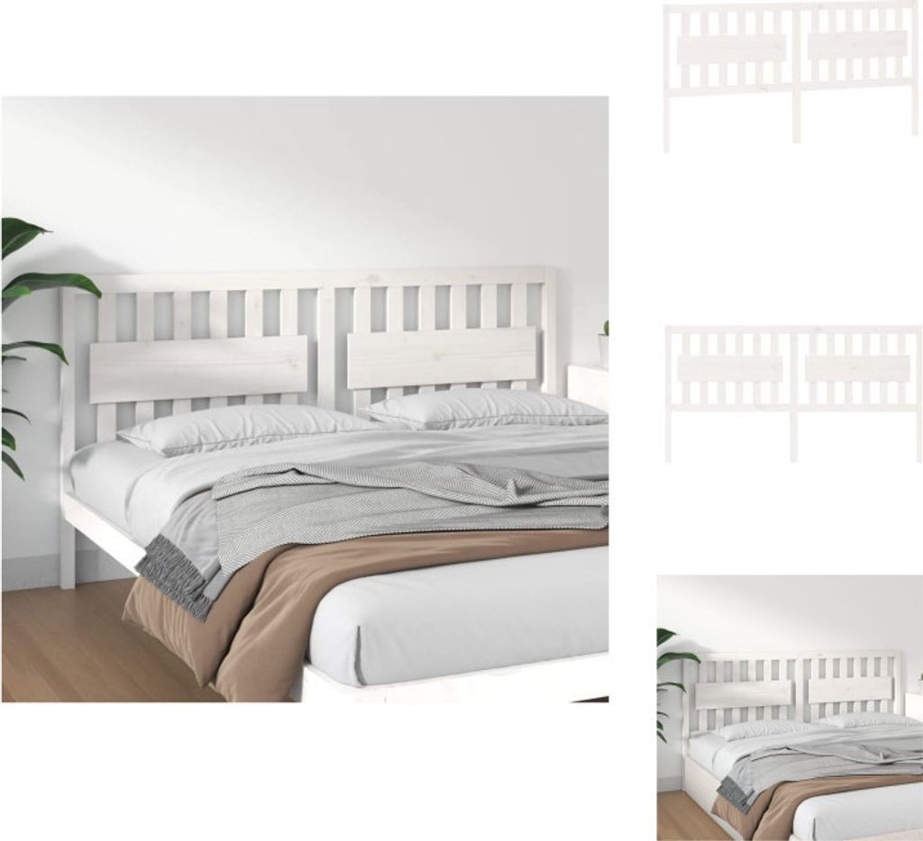 vidaXL Bett-Kopfteil Weiß 185,5x4x100 cm Massivholz Kiefer - Kopf- & Fußenden