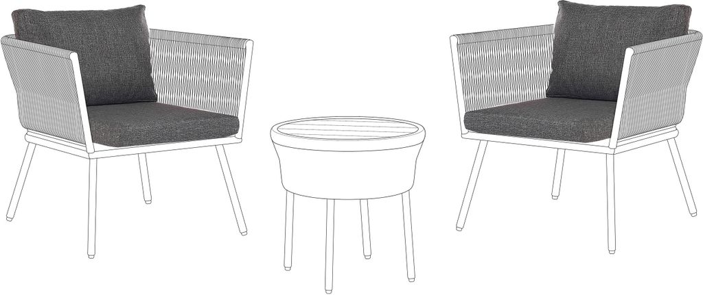 BELIANI Outdoor-Kissenbezug für Garten-Set in Dunkelgrau UV-beständig Minimalistisch