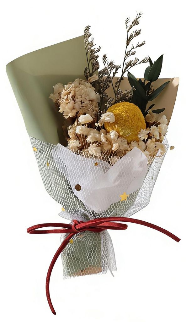 Mini-Trockenblumenstrauß, getrocknetes Schleierkraut, Rosendekoration, kleiner Blumenstrauß, romantisches Geschenk zum Valentinstag, zur Hochzeit...