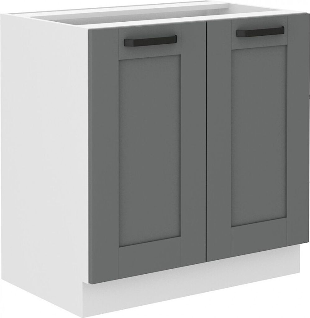 Zweitüriger Unterschrank LAILI – Breite 80 cm, Grau / Weiß Produktbild 