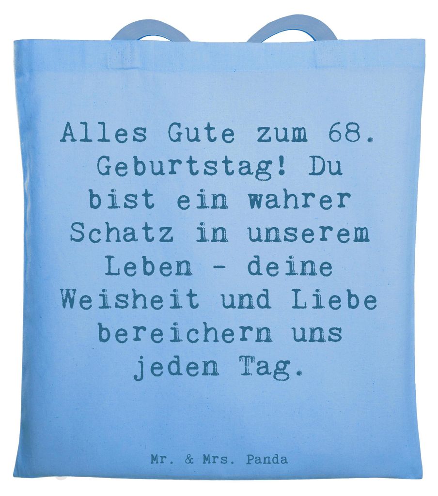Mr. & Mrs. Panda Jutebeutel Spruch 68. Geburtstag Schatz - Produktbild 