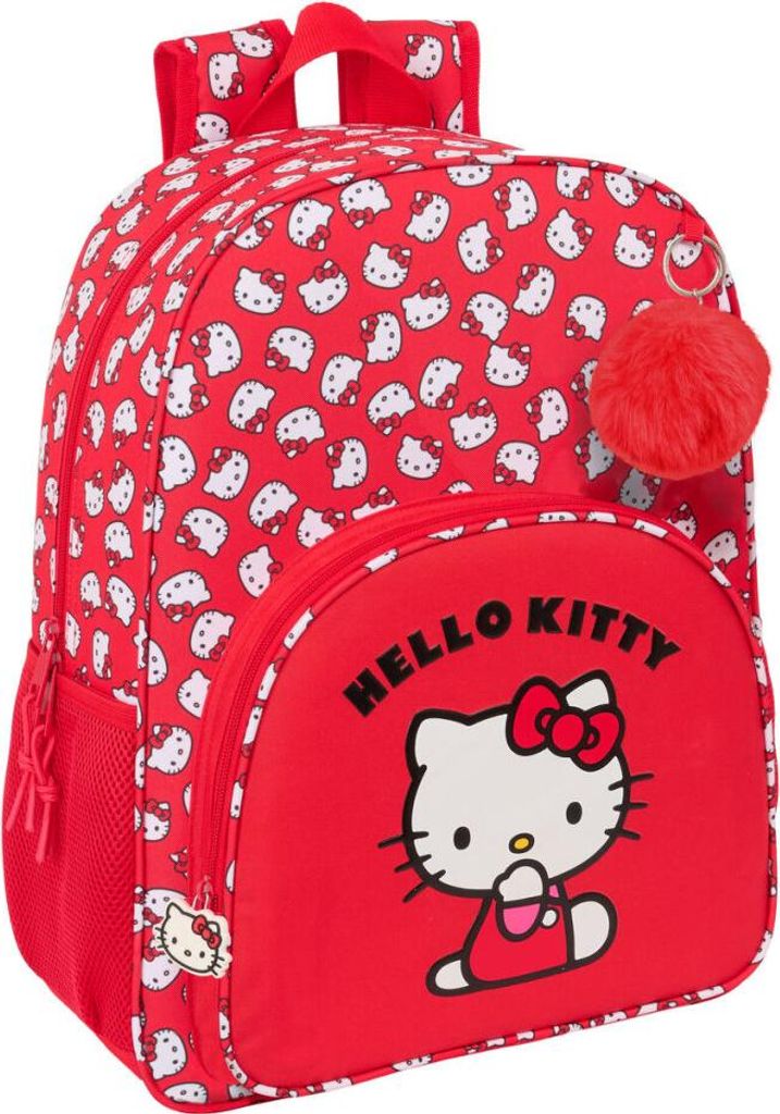 Schulrucksack Hello Kitty Iconic Weiß Rot 33 x 42 x 14 cm