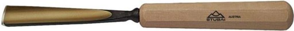 STUBAI Stemmeisen Stechbeitel Serie 52 - Form 8 | Gerades Hohleisen 14 mm, mit Holzgriff, für Figurenarbeiten, Kerb- und Reliefschnitzarbeiten, zu...