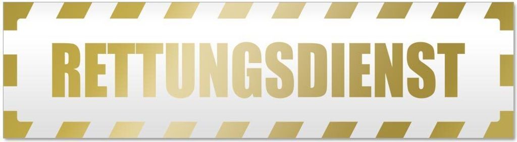 Kiwistar Rettungsdienst gestreift Magnetschild Schild magnetisch - 60cm Gold - Magnetfolie für Auto PKW Kfz
