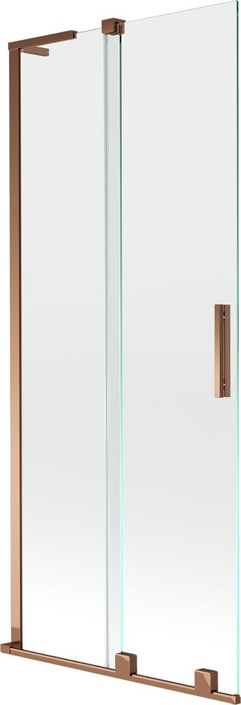 Mexen Velar L Duschabtrennung 2-flügelig verschiebbar 85 x 150 cm, transparent, Roségold - 896-085-003-01-60