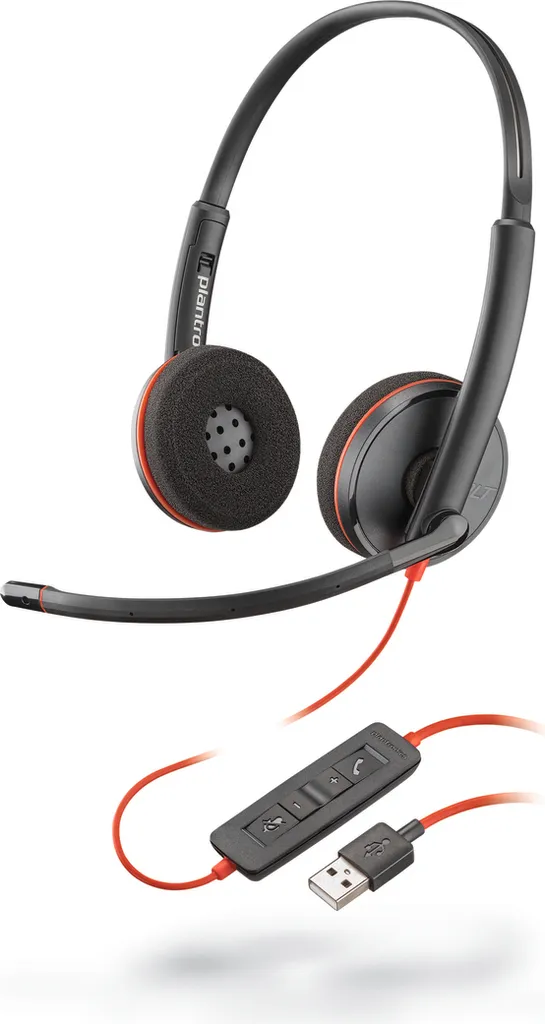 Poly Blackwire C3220 Casque USB Binaural Confortable et Audio HD Noir