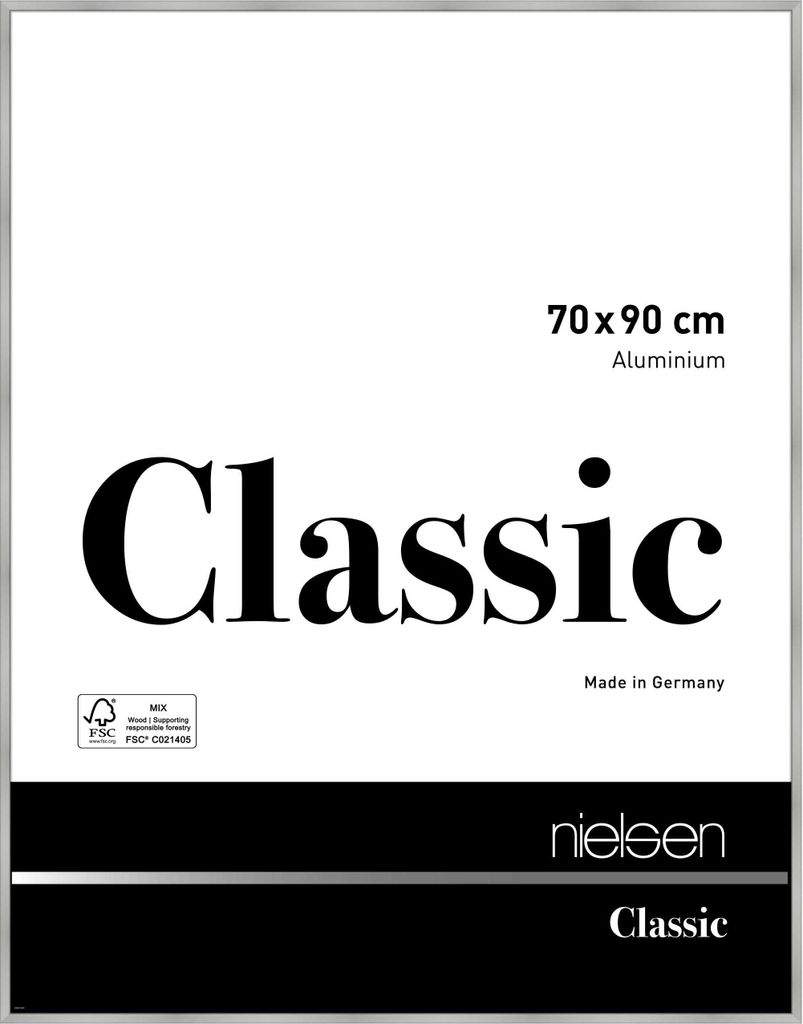 nielsen Aluminium Bilderrahmen Classic, 70x90 cm, Silber Matt