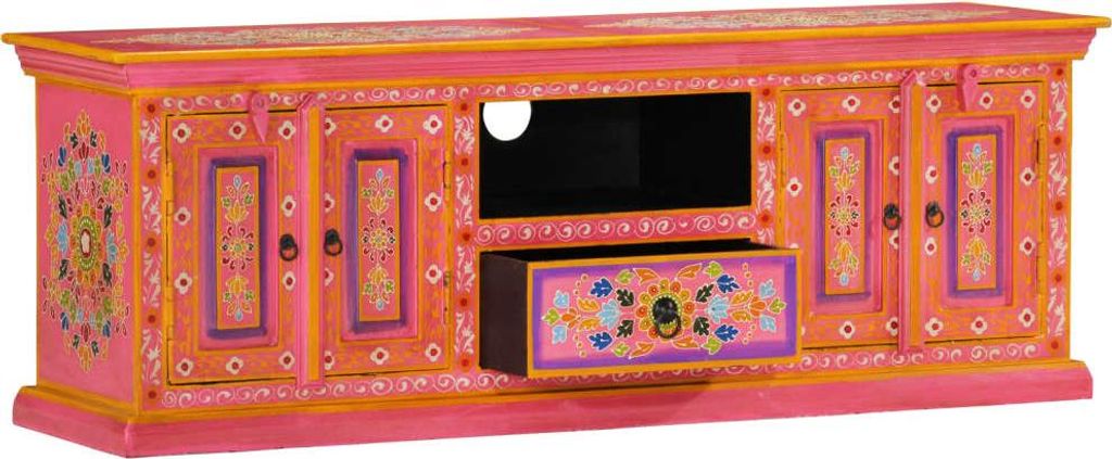 vidaXL TV-Schrank Rosa 110x30x40 cm Massivholz Mango