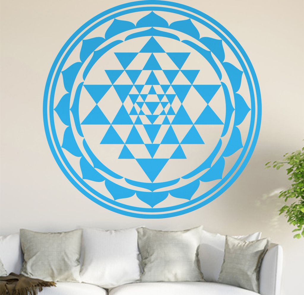 Sri Yantra Wandtattoo in 6 Größen - Wandaufkleber Wall Sticker - Dekoration, Küche, Wohnzimmer, Schlafzimmer, Badezimmer