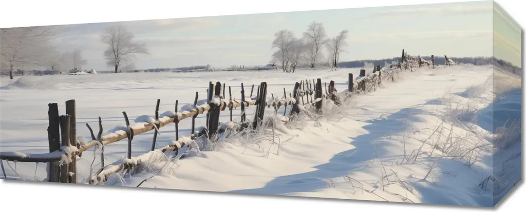 Tableau Paysage de Neige 50x20 cm - Illuminez vos Murs de Sereinité