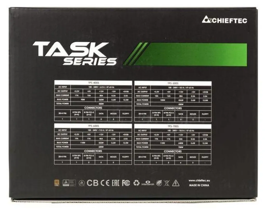 Chieftec 500W TASK Alimentation 80+ Bronze haute efficacité énergétique - 6