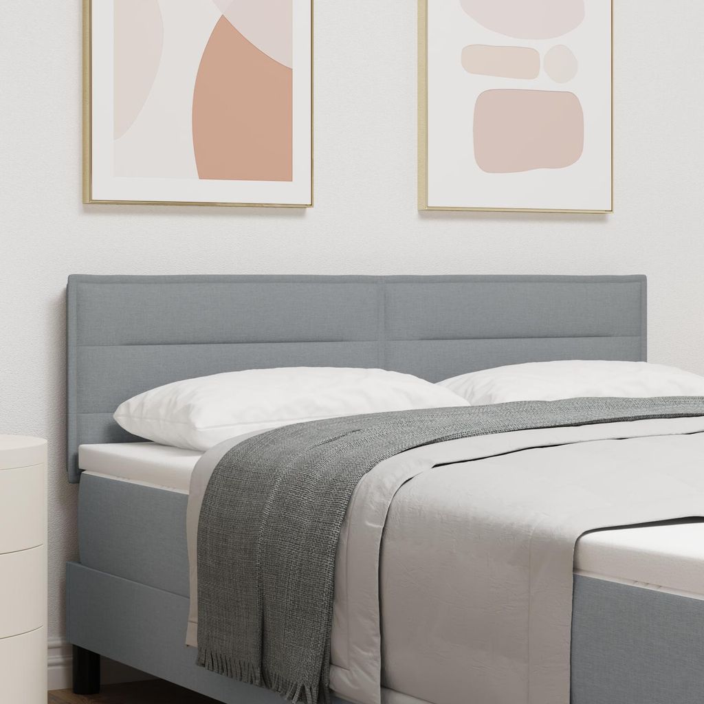 LED Kopfteil Linien-Design Hellgrau 72 cm Stoff, Design Möbel Kopfteile Neu