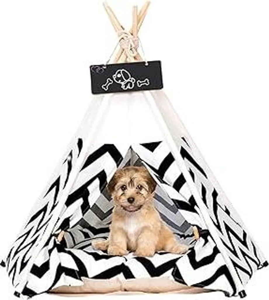 Tenda Tipi per Animali 60x60x70 cm | Cuccia Design con Cuscino Lavabile