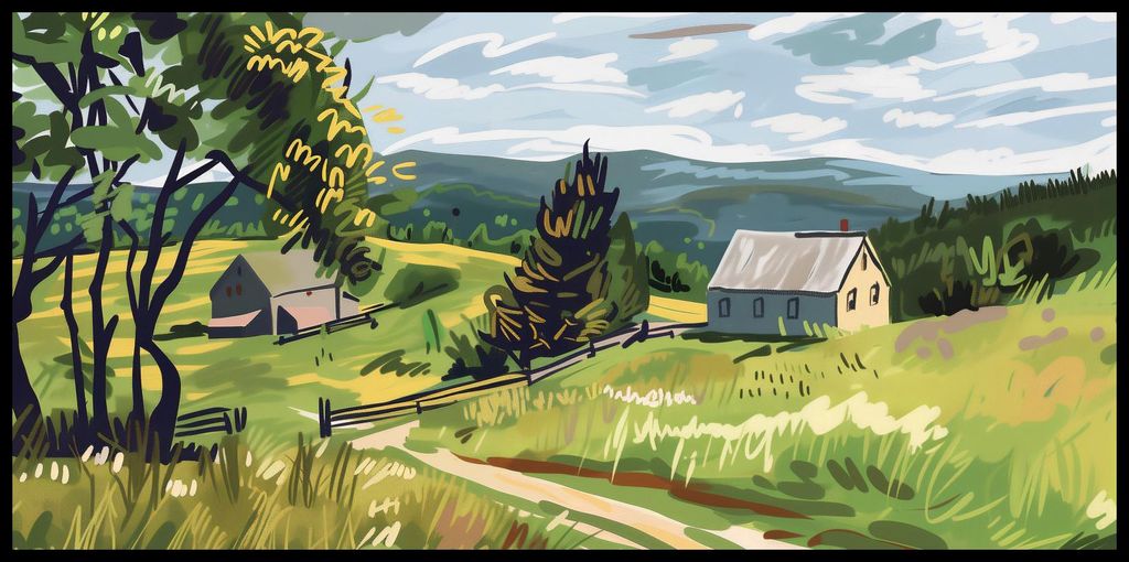 Plakat 91,3x44,5cm Üppiges Dorf