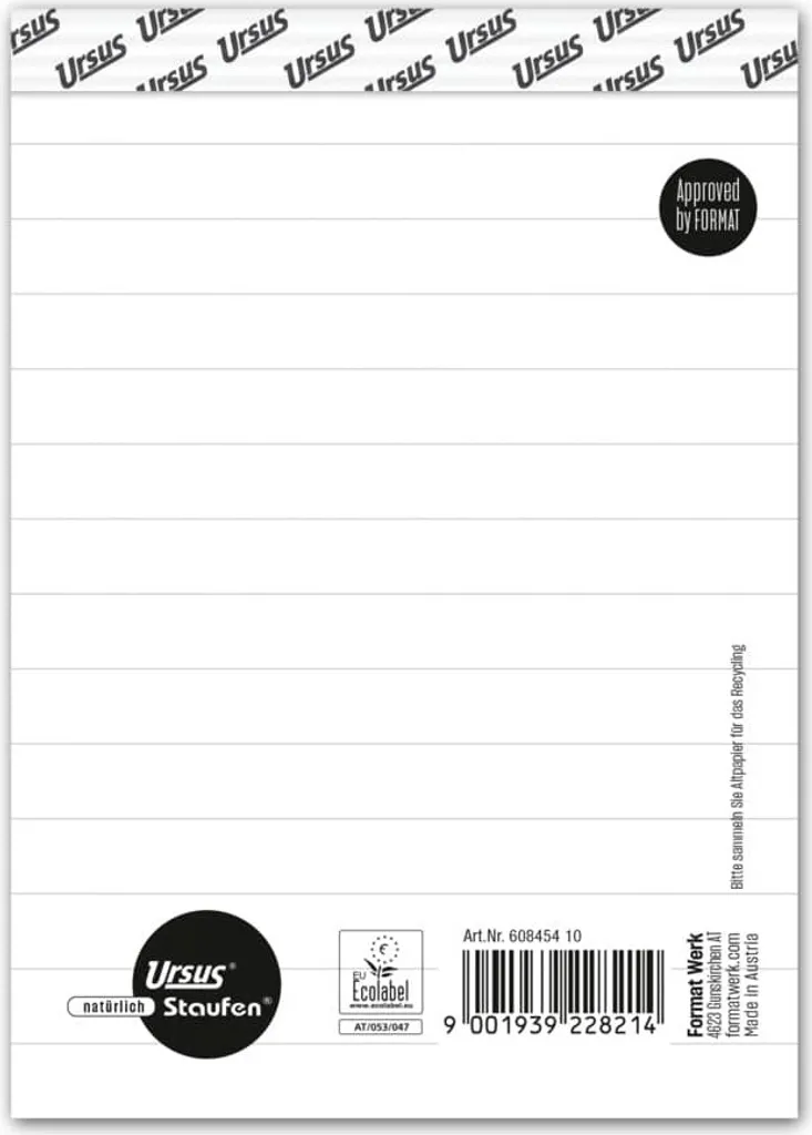 10x Blocco note stile Staufen® 60845410 - A6, 48 fogli, 60 g/m², foderato